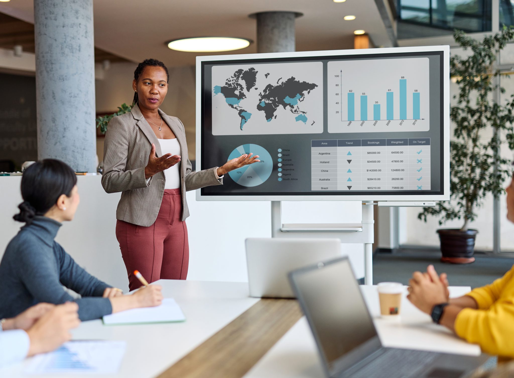 Equipe analisando dashboard para acompanhamento operacional e rastreabilidade das informações.